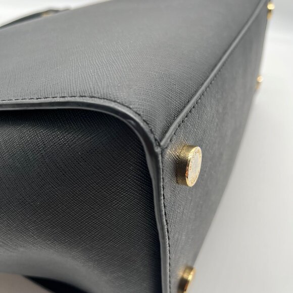 Michael Kors Black Saffiano Leather Selma Convertible Satchel Bag - Picture 8 of 11